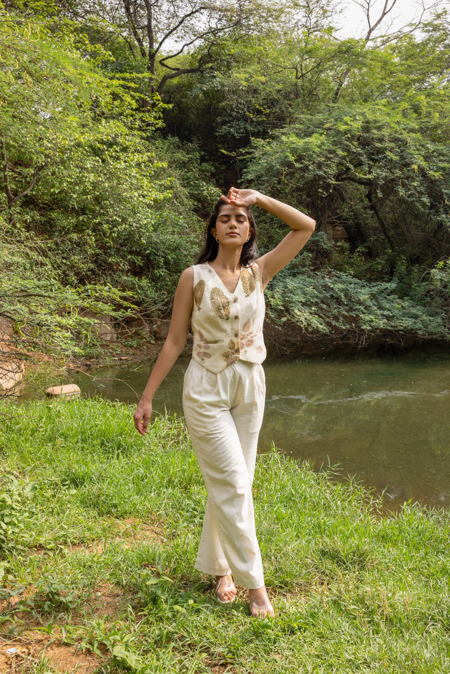 Leaf Whisper Eco-Printed Cotton Set