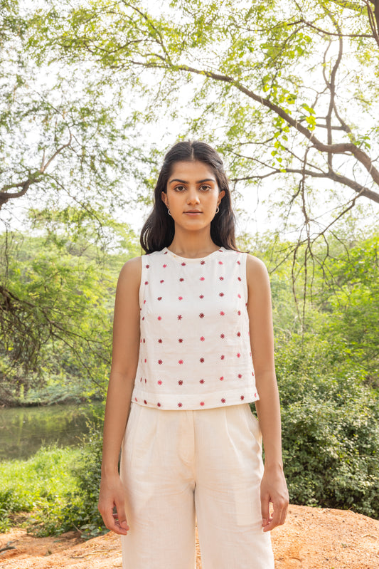 Phool Boota Hand-Embroidered Handwoven Cotton Set