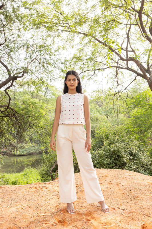 Phool Boota Hand-Embroidered Handwoven Cotton Set